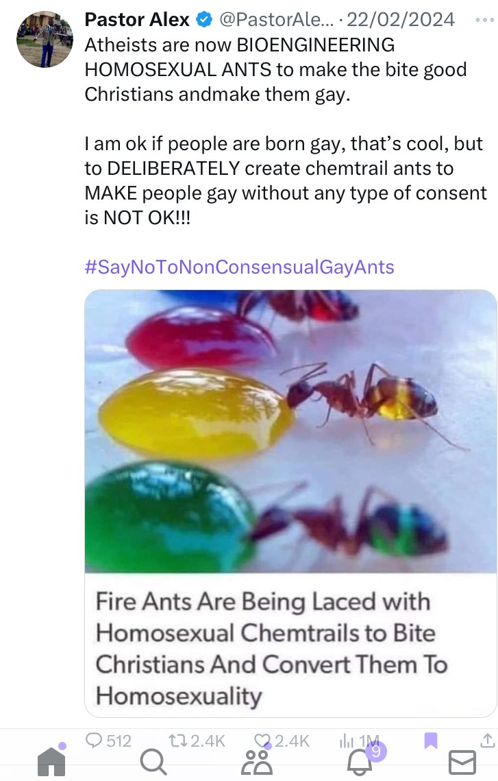 I was MOCKED when I said ATHEISTS were bioengineering ANTS to make people GAY. Now here is the PROOF that there is definitely something funny going on! #SayNoToNonConsensualGayAnts