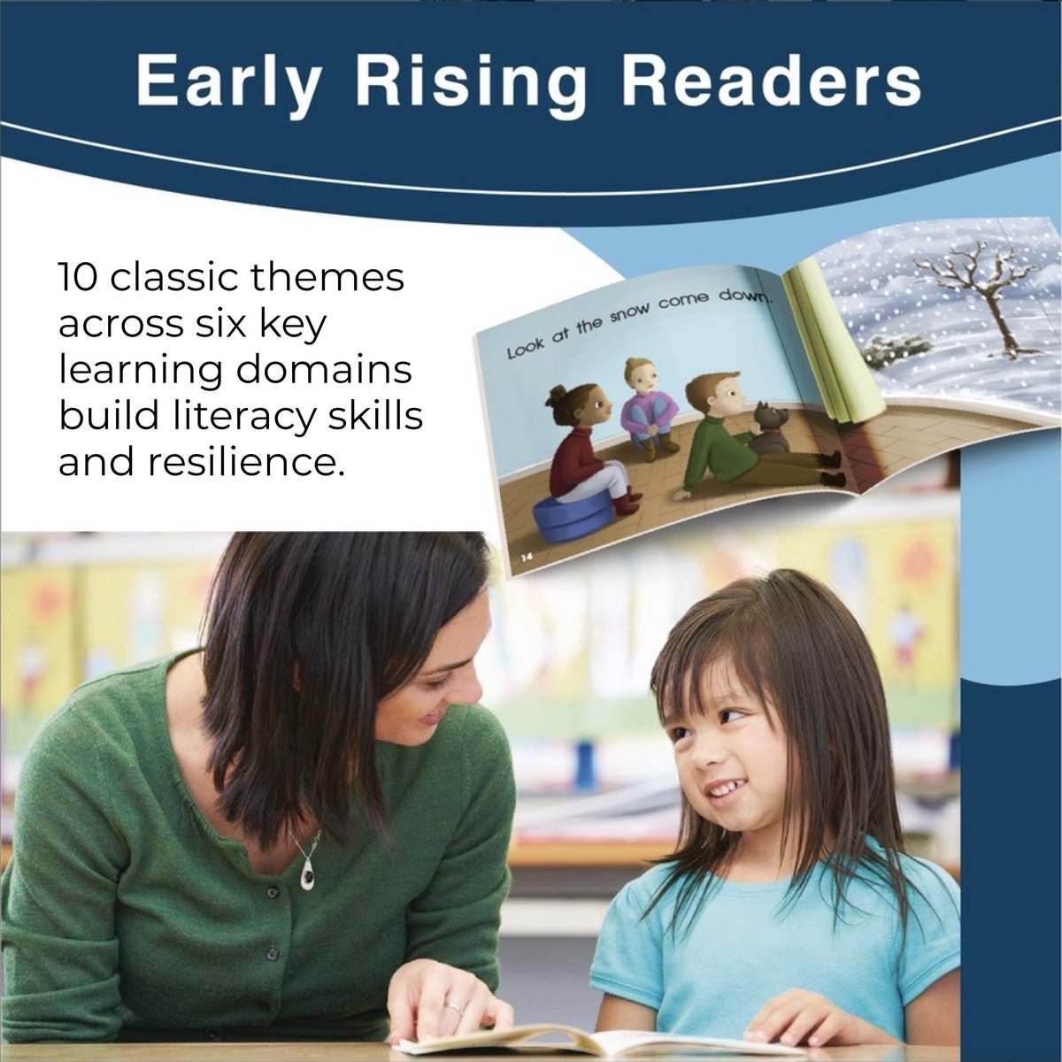 Early Rising Readers nurtures literacy knowledge with 180 fiction and non-fiction books, family learning components, and exceptional instructional materials across six key content areas — available in English and Spanish! Learn more→ hubs.ly/Q02r-mkS0