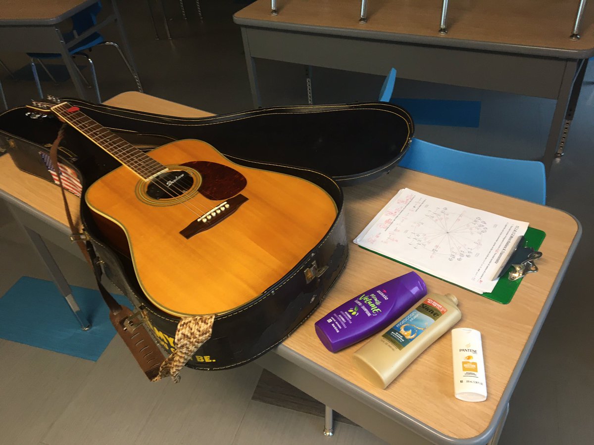 If you bring a guitar (sins waves) and empty hygiene bottles (a chemistry look at ingredients)…
#YouMightBeaSTEMteacher