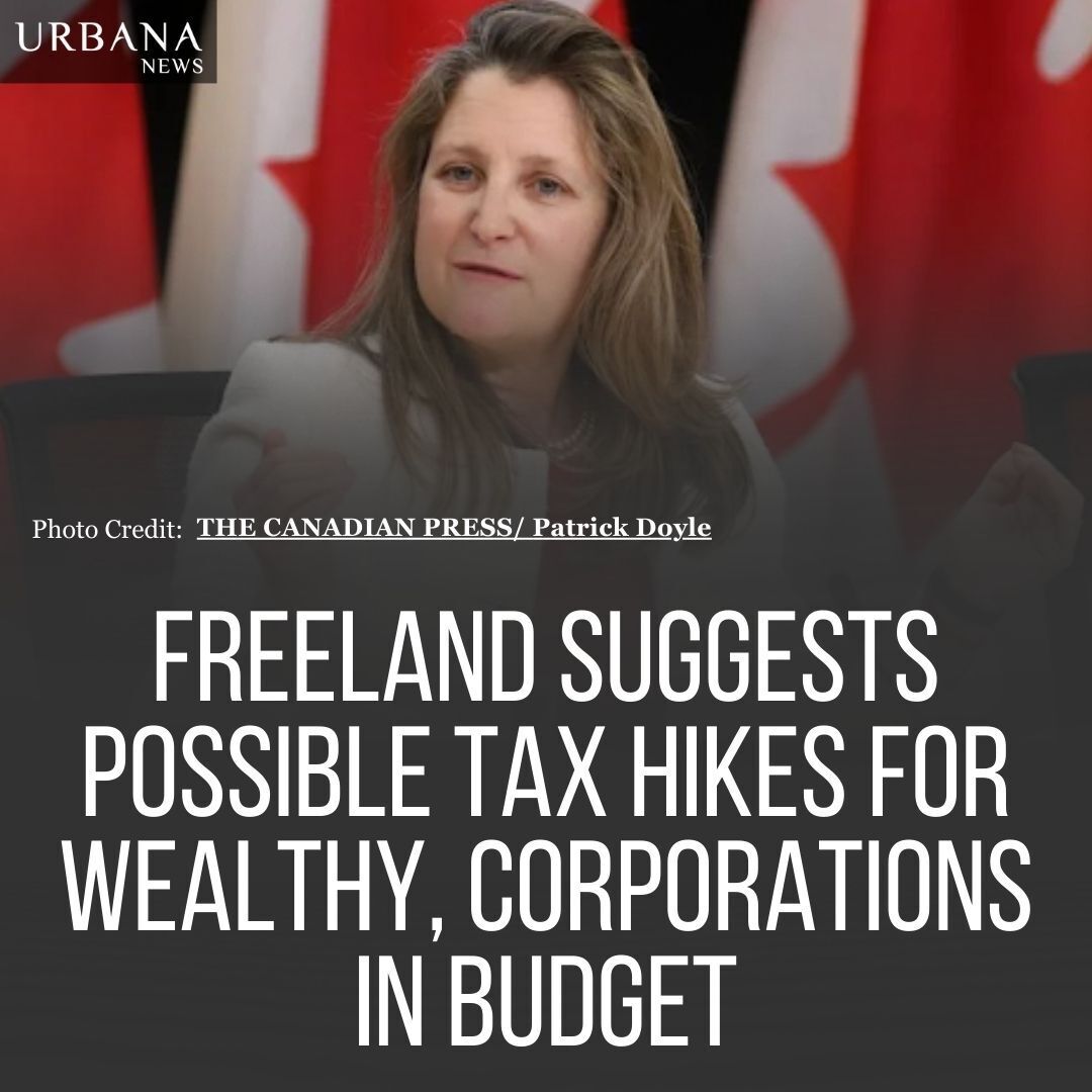 Freeland confirms no middle-class tax hikes in the upcoming budget. NDP proposes reversing corporate tax cuts and discussing windfall taxes.

Tap on the link to know more:
urbananews.ca/freeland-sugge…

#urbananews #newsupdate #canada #TaxPolicy #Budget2024 #CorporateTax