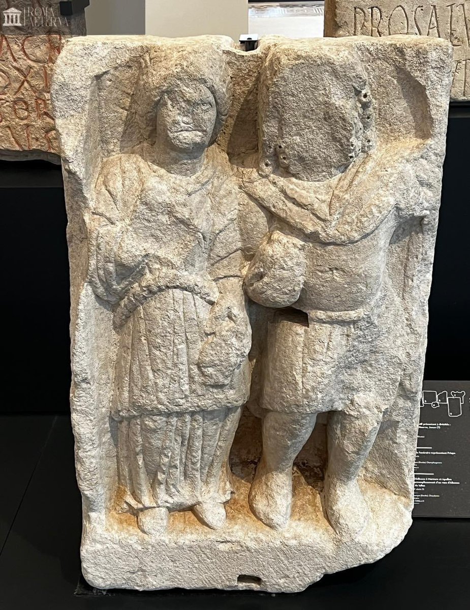 Stèle funéraire représentant Sucellus et sa parèdre Nantosuelta (IIe-IIIe s., calcaire). Retrouvée à Besançon dans le Doubs, elle est exposée au musée des Beaux-Arts et d'Archéologie de Besançon.