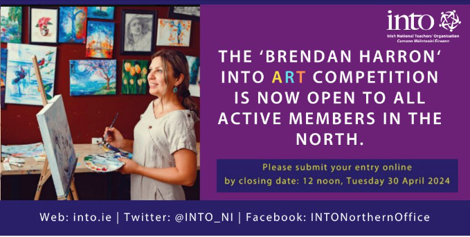 The Brendan Harron INTO Art Competition is open to all active members in the North. An overall winner will be identified by a panel of judges, and if appropriate, a highly commended piece also. Please Click on the link to find out how you can enter: into.ie/ni/2023/09/20/…