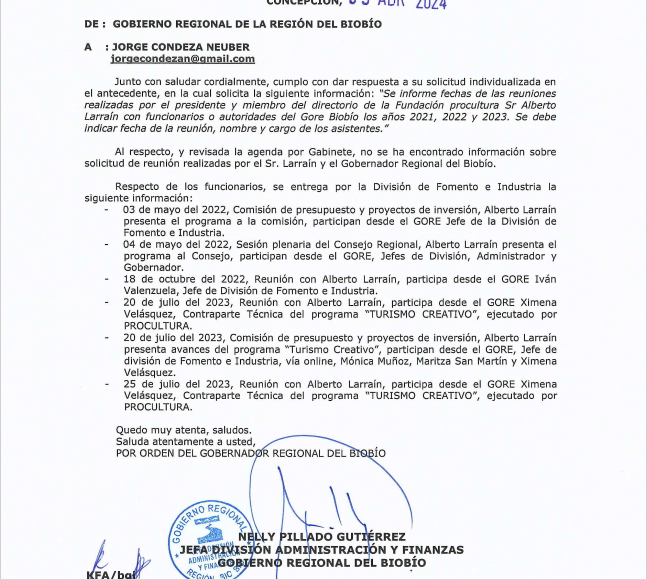 jorgecondezan's tweet photo. #PROCULTURA
De acuerdo con esta respuesta, el #GoreBioBio contrató proyectos con Larrain por 2553 millones de pesos sin hablar con nadie. Solo por ventanilla logró administrar proyectos culturales, de artesania, musicales(RecPro) etc.
No se pq tengo dudas.... https://t.co/Pcwdqzpk1R