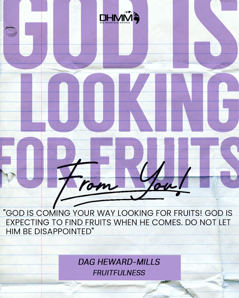God is looking for something from you. It is important that you live your life fulfilling His will and not yours. The purpose of the call of God is always fruitfulness. The book 'Fruitfulness' will prepare you to be able to meet God's expectations when He comes to you. #DHMM