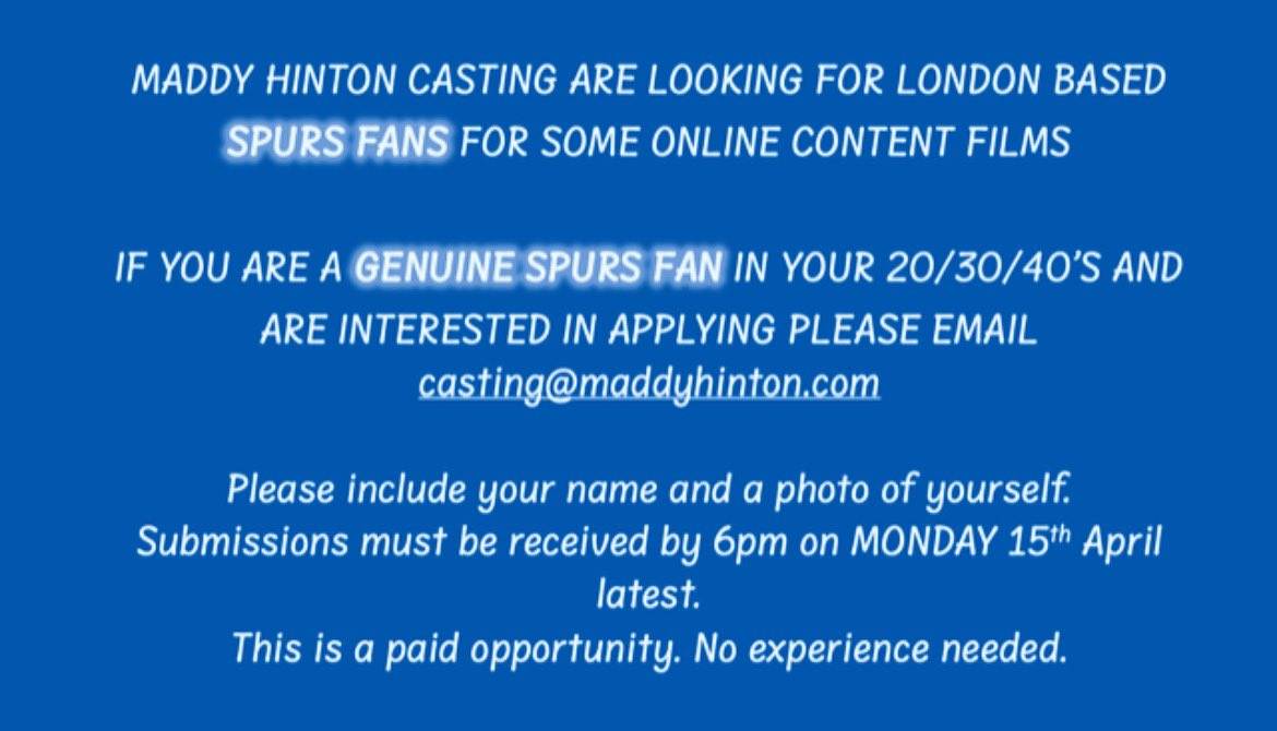 #castingcall #spurs #COYS #football #tottenhamhotspur