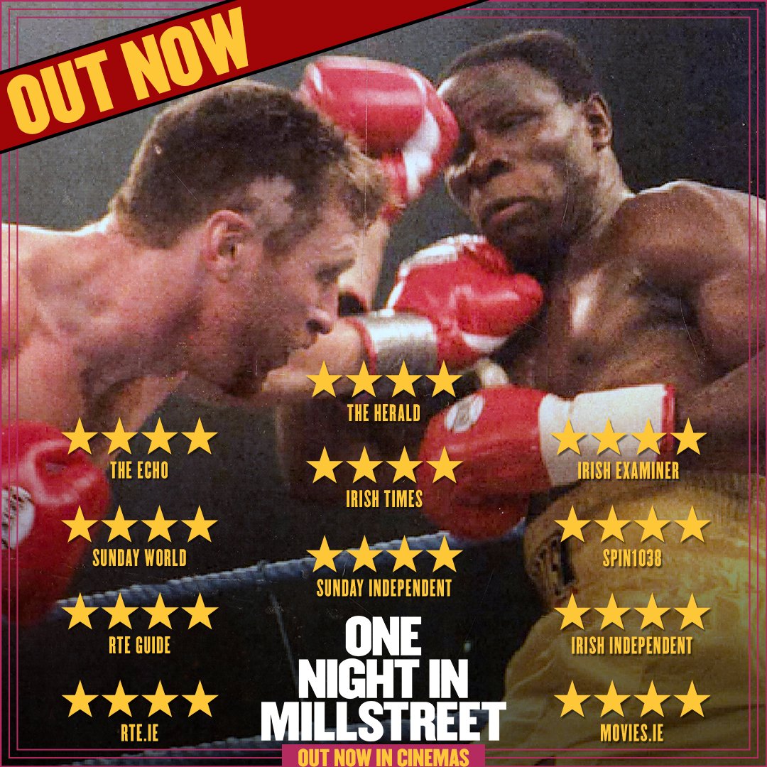 The 'knockout' ONE NIGHT IN MILLSTREET continues to play in cinemas this weekend. 🏆 Winner, Audience Award @CorkFilmFest 🏆 Winner, Best Doc, Irish Film Festival London @irishfilmtvuk 'a great story, very well and vividly told, that captures a memorable sporting night in…
