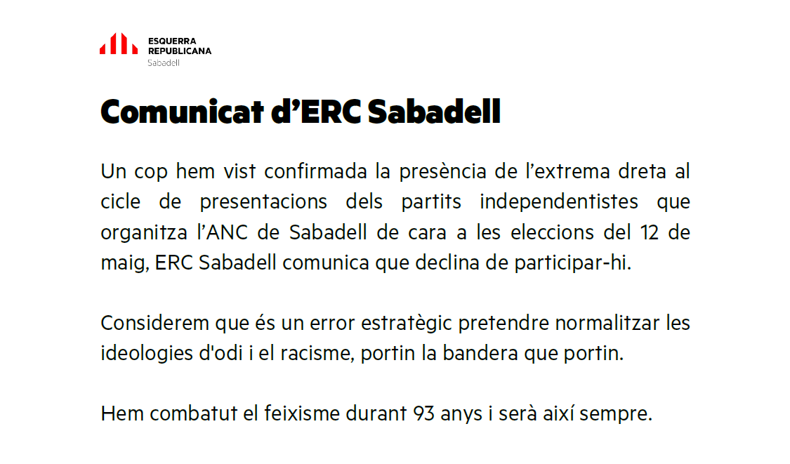 Esquerra Republicana Sabadell (@erc_sbd) on Twitter photo 