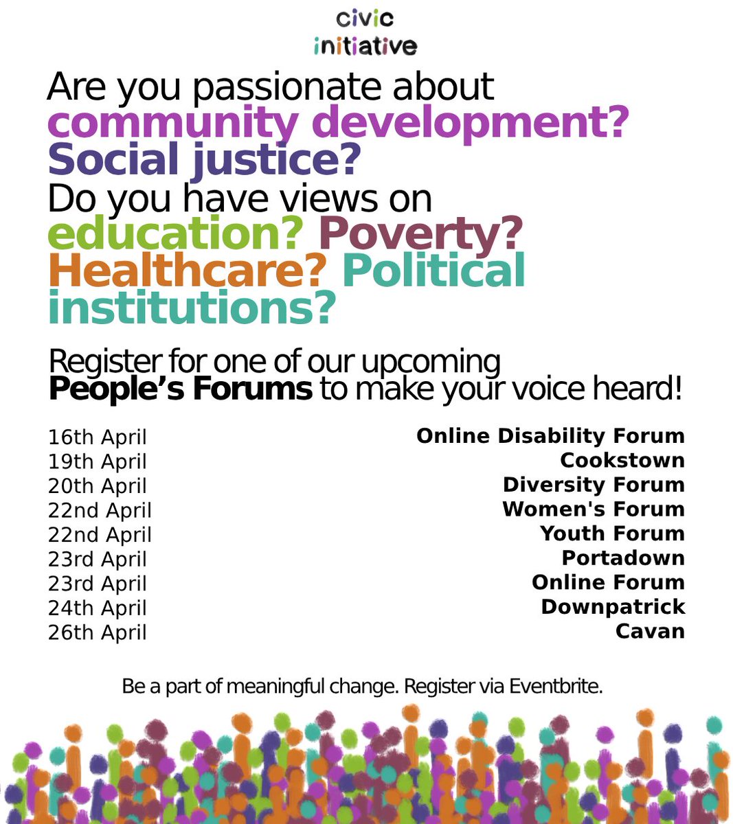Final dates announced! The @CivicInitNI wants to hear your voice. Recommendations developed through this project will be delivered to the Irish & UK governments, as well as the NI Assembly. Be a part of meaningful change and register your place here: tinyurl.com/yu48kpkr