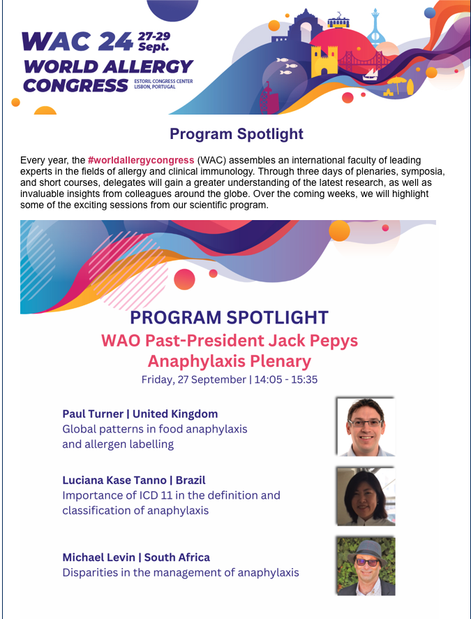 Every year, the #worldallergycongress (WAC) assembles an international faculty of leading experts in the fields of allergy and clinical immunology. Over the coming weeks, we will highlight some of the exciting sessions from our scientific program. buff.ly/3xCUgG8