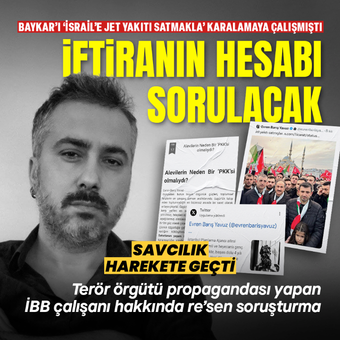 💥Bayraktar'a iftira atan: 'PKK yanlısı, İmamoğlu'nun iletişim kampanyalarını yöneten ekipten Evren Barış Yavuz hakkında' Cumhuriyet Başsavcılığı tarafından re’sen soruşturma.!💥 Mehmet Metiner Beşar Esad ATM'lerden 10 Iran Suriyeli Marmaray Serenay Sarıkaya İçişleri Bakanı Ali…