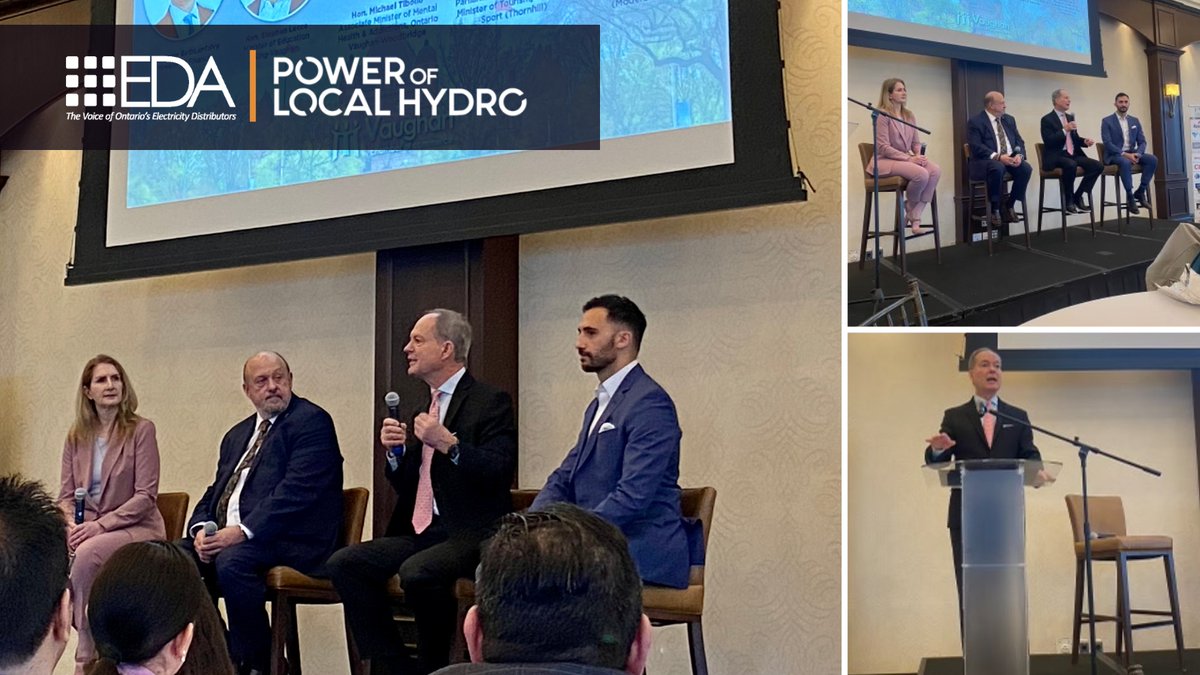 The EDA was pleased to attend the @VaughanChamber Post-Budget Breakfast and hear from @PBethlenfalvy and local MPPs @Sflecce, @MichaelTibollo, and @laurasthornhill about highlights from the province’s fiscal plan. #poweroflocalhydro #Onpoli