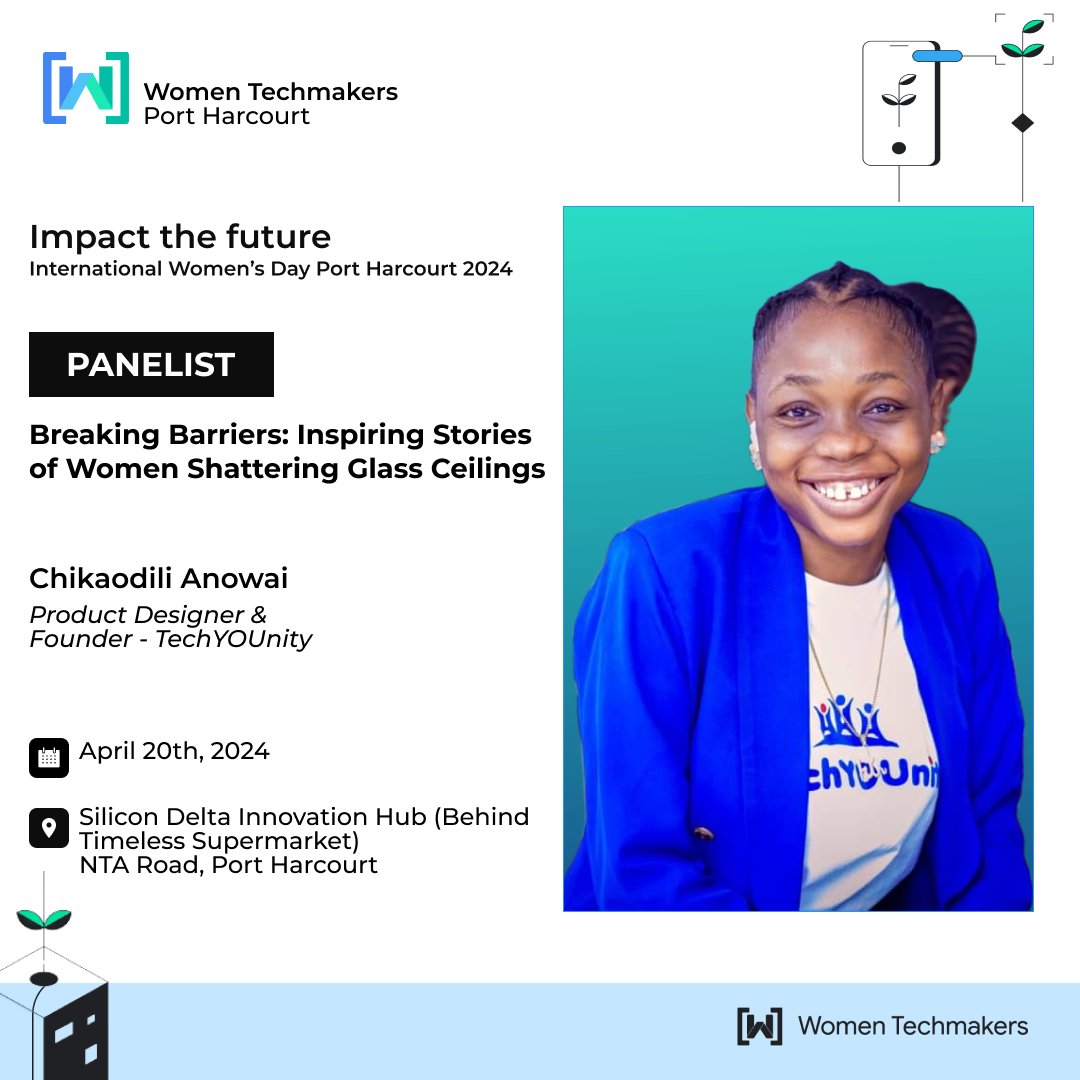 We will have a mindblowing panel session 💃💃 Meet @theglobalkodi a product designer and founder of @tech_YOUnity a community that helps techies grow. She has also tutored lots of students in product design. Join us as she gets to share her story. bit.ly/WTMPH_IWD2024
