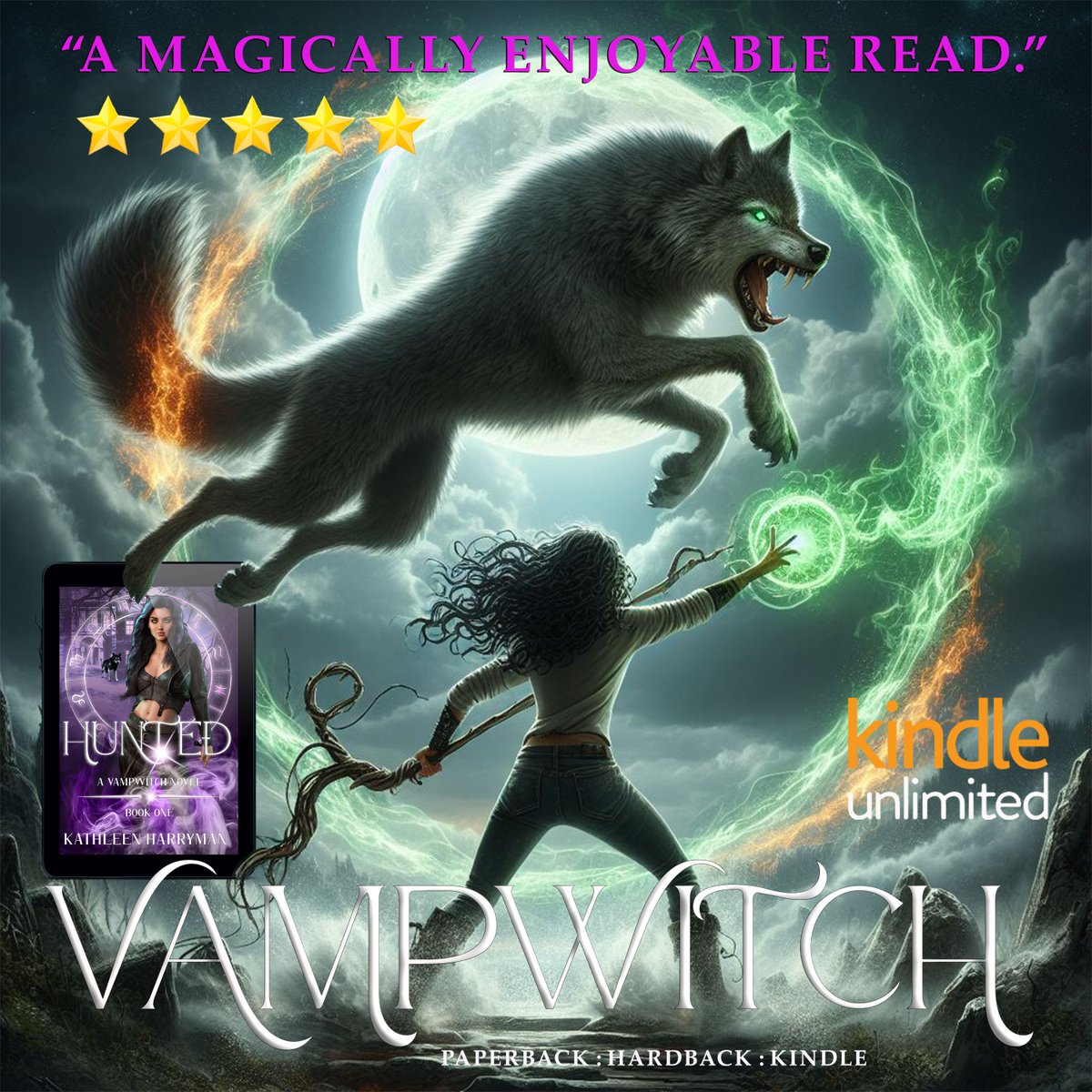 #BookReview 'Hunted: A Vampwitch Novel is a catchy and moving fantasy novel that is the perfect read.” #KU #Kindle #Paperback Release your inner #Vampwitch mybook.to/HUNTED-BK1 #paranormalromance #paranormal #supernatural #fantasy #vampires #witches #werewolves #IARTG
