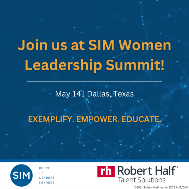 Join us at @SIMInt Women Leadership Summit 5/14 in Dallas – an event sponsored by @RobertHalf! Gain valuable insights from experts on navigating the intersections of old and new, tech and human, emotions and data. Register today! bit.ly/43YHKN3