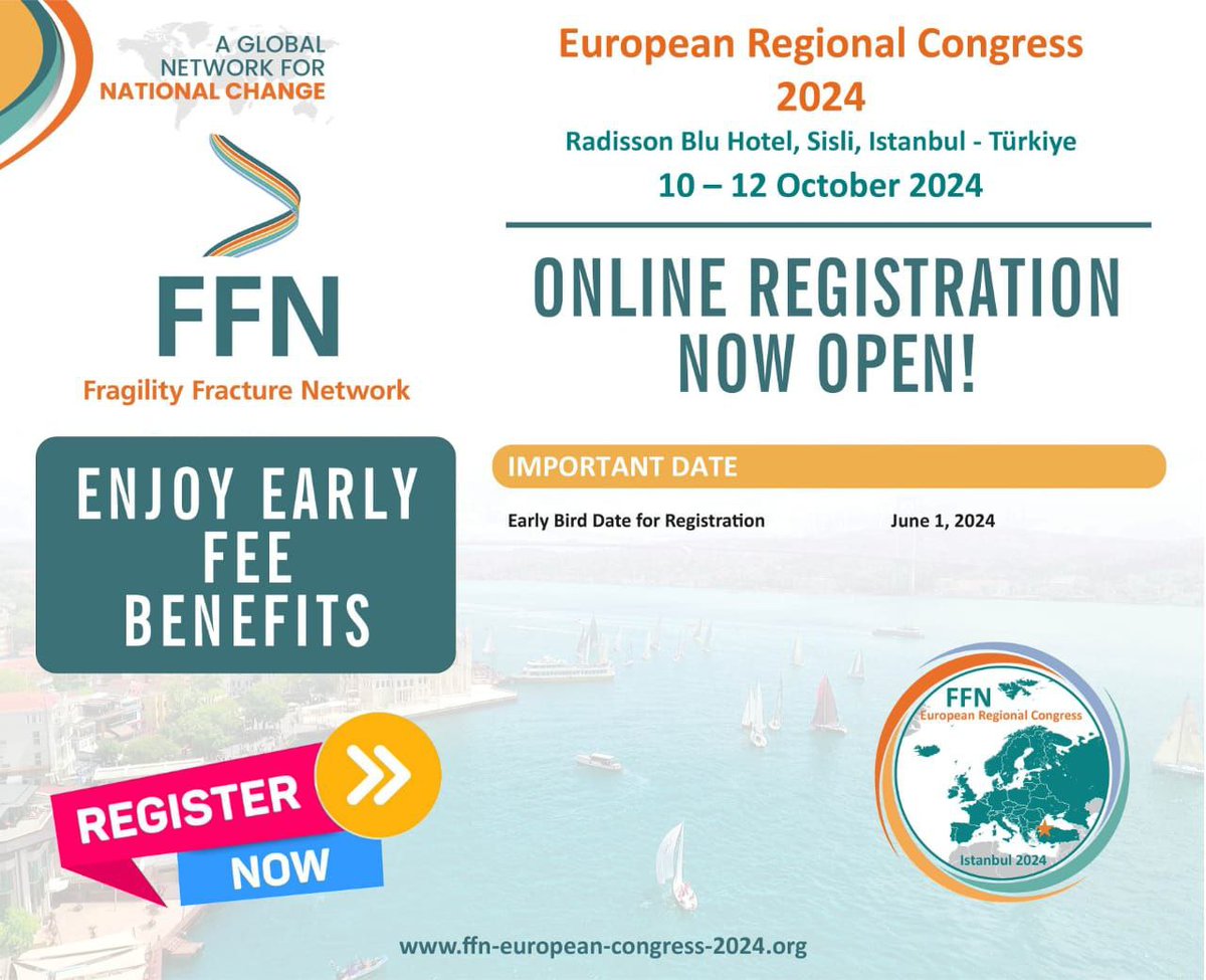 We are excited to announce that registration is now open for the European Regional Congress 2024. 

Benefit from the Early Bird Registration fees until June 1st! Learn more about registration! 

LINK  ffn-rem-europe-2024.org/en/registratio…