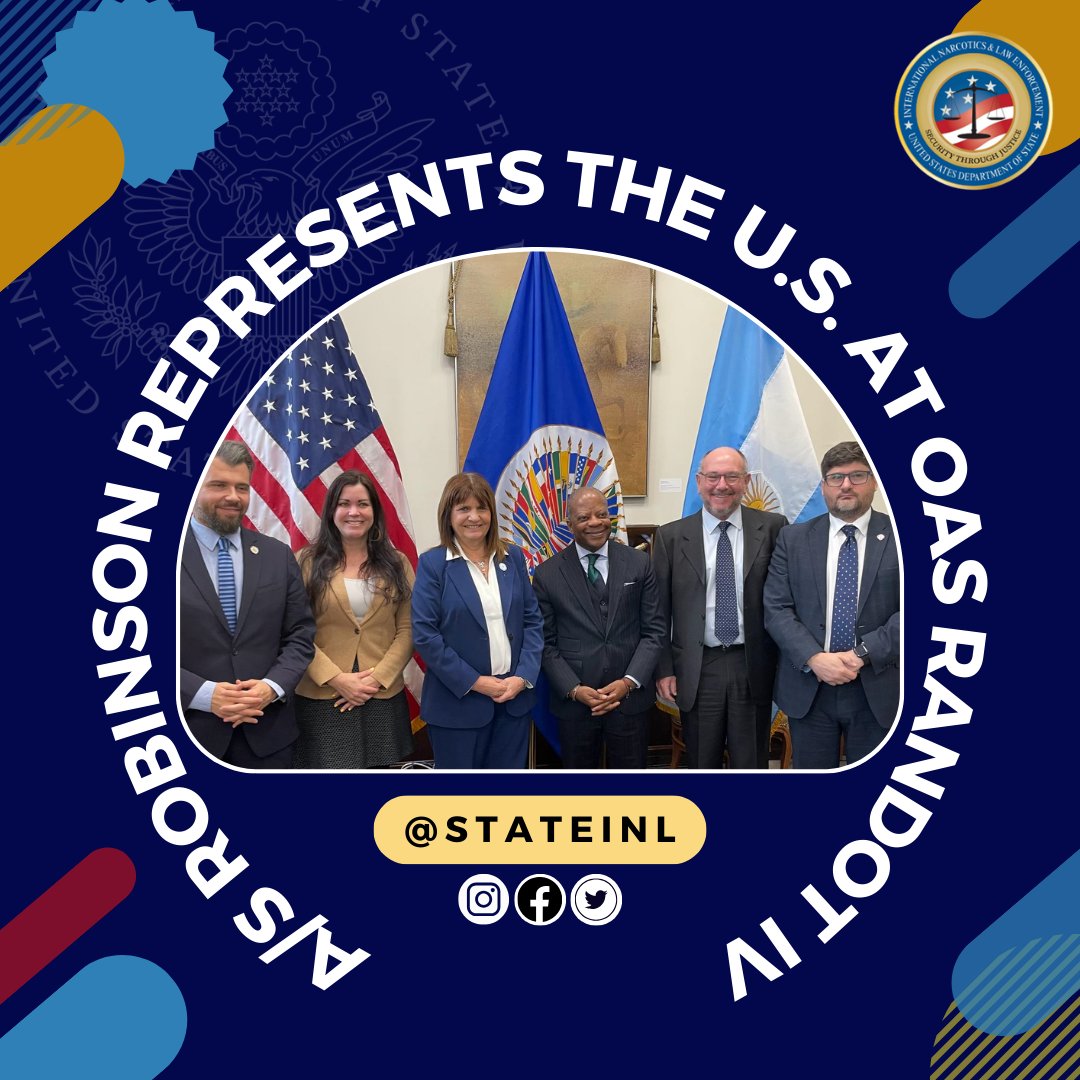 .@StateINL This week, A/S Robinson attended @OAS_official's Fourth Meeting of National Authorities on Transnational Organized Crime (RANDOT IV). Delving deep into synthetic drug strategies, they discussed the intricacies of combating transnational crime, emphasizing the critical…