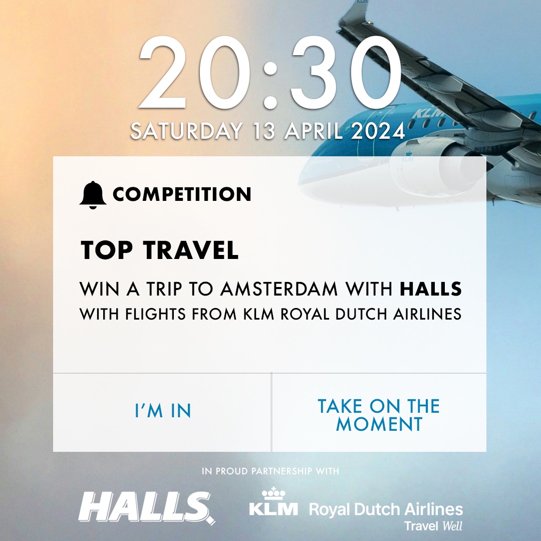 Stand a chance to win flights for 2 to Amsterdam from @KLM PLUS R20k spending money from @HallsSA.   Tell us your “Refresh & Refocus” Halls moment using #TopTravelTV #HallsBreatheForIt & #TravelWithKLM 
T’s & C’s apply: toptravel.co.za/competitions/