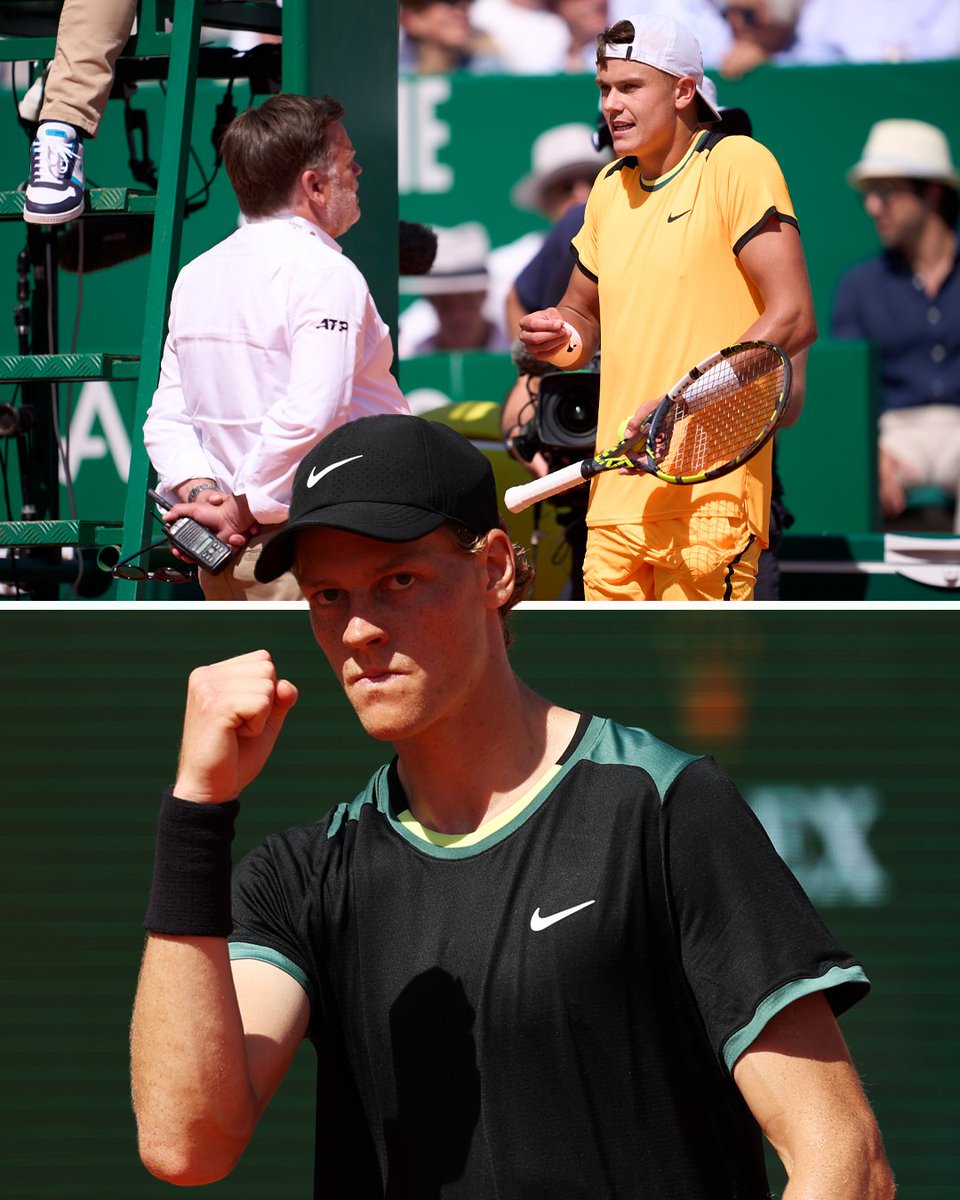 Jannik Sinner beats Holger Rune for a Monte Carlo Masters semi-final spot 👏 That's 25 wins in 26 matches for Sinner so far this year 🤯 #RolexMonteCarloMasters