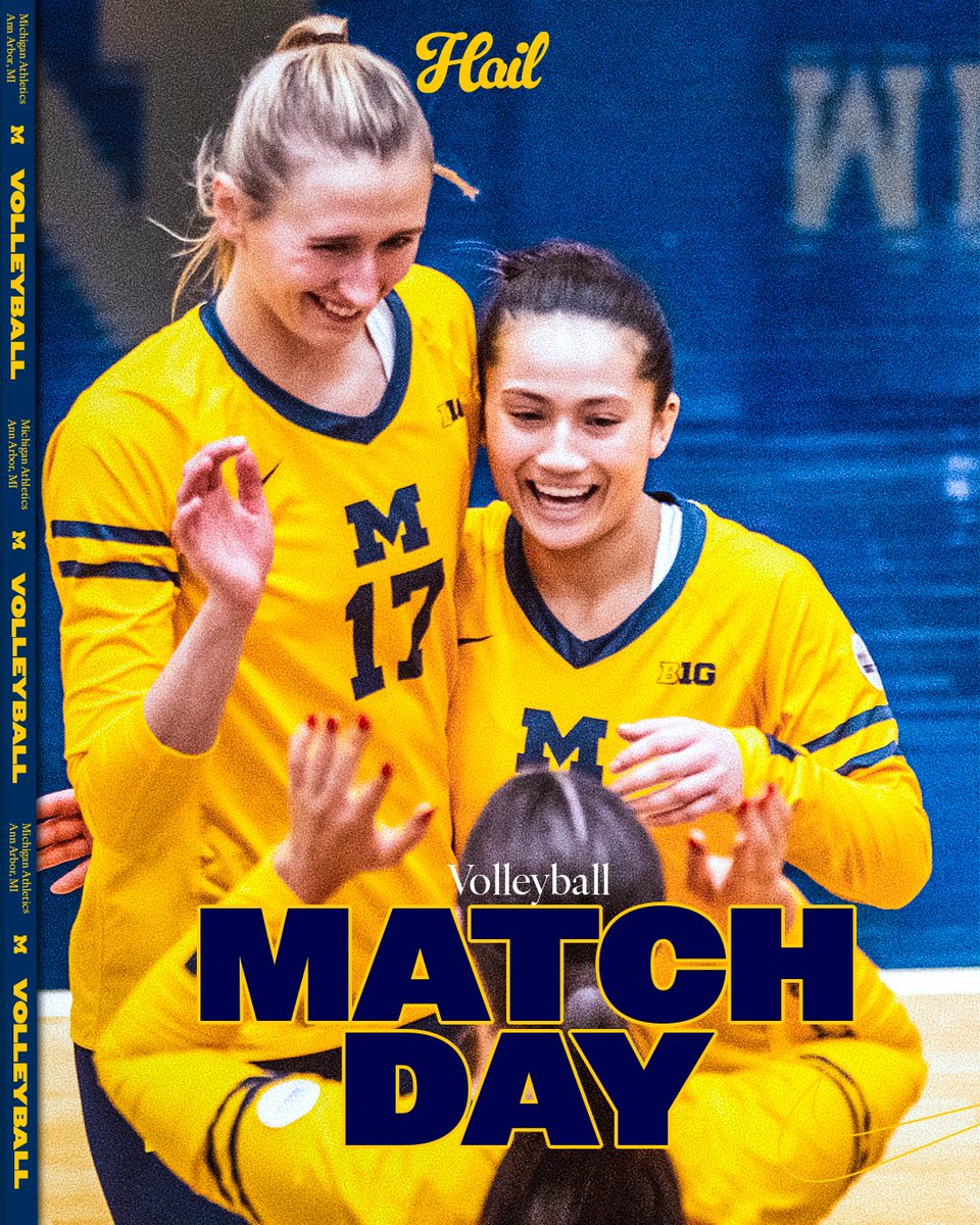 Two Rivalry Matches Today! 🆚: Notre Dame, Michigan State 📍: Grand Rapids Sports Hall of Fame VB Showcase #GoBlue