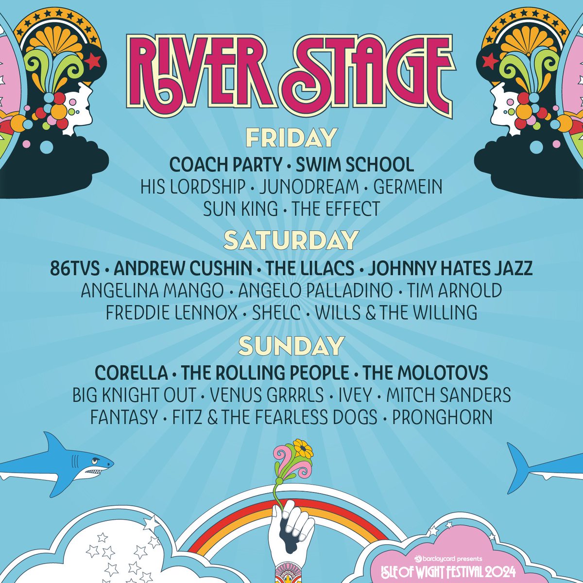 River Stage is back and here are your day splits🤩 What new music will you find over #IOW2024 weekend?👀For more info, visit this link: isleofwightfestival.com/areas/river-st… #BarclaycardxIOW