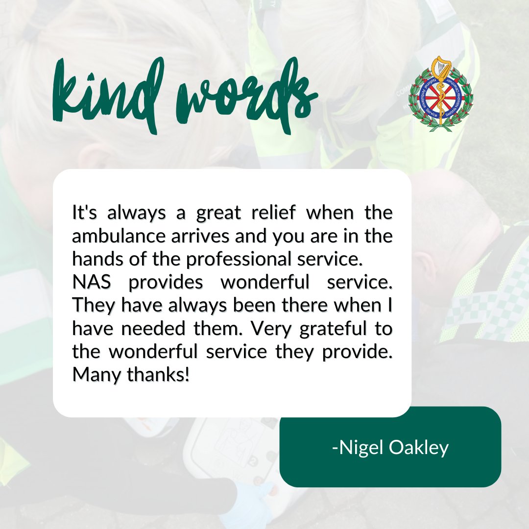 Hearing such kind words from our patients is what it's all about. Thanks for the love, Nigel! Your feedback keeps us motivated.☺️ If you'd like to share your feedback or experience with the National Ambulance Service, contact us here, on Facebook or Instagram.