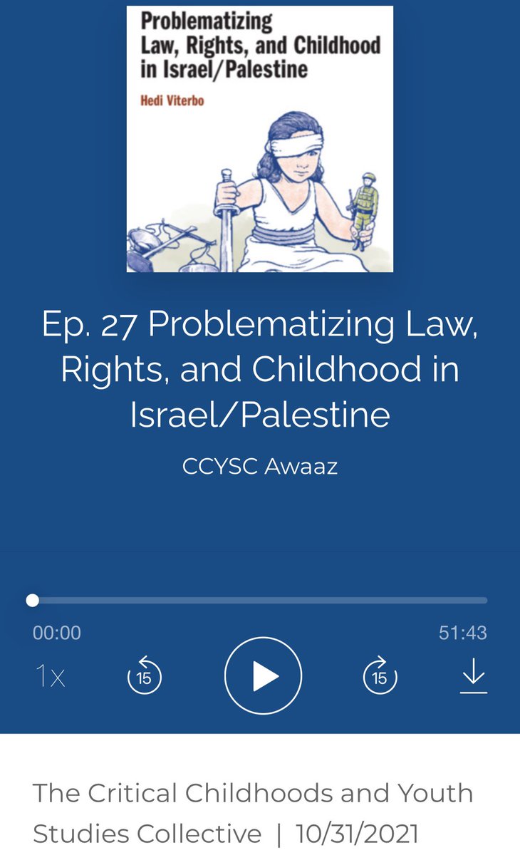 A podcast from our archives; very relevant in context of the ongoing Israel Palestine conflict. Listen to @HediViterbo speaking with Ekta Oza about his book on law, rights and childhoods in Palestine. theccysc.com/podcast/episod…