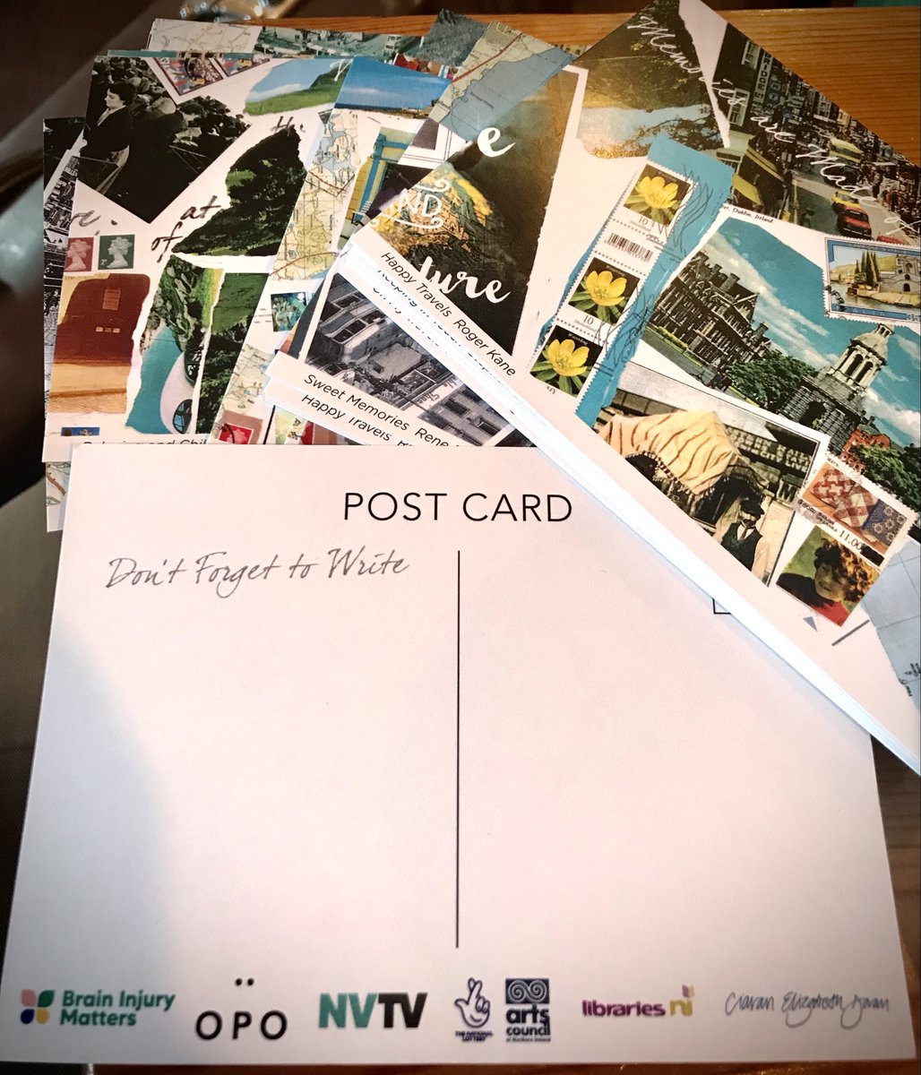 'Don't Forget to Write' Exhibition launch by 'Creatives' @BrainInjMatters on 11:00 Wed 17/4/2024 Cregagh Library, Belfast Inspired by legacy of prolific idealistic & nostalgic scenic photographer John Hinde from the 1960's & 70's & the lost art of writing & sending a postcard.