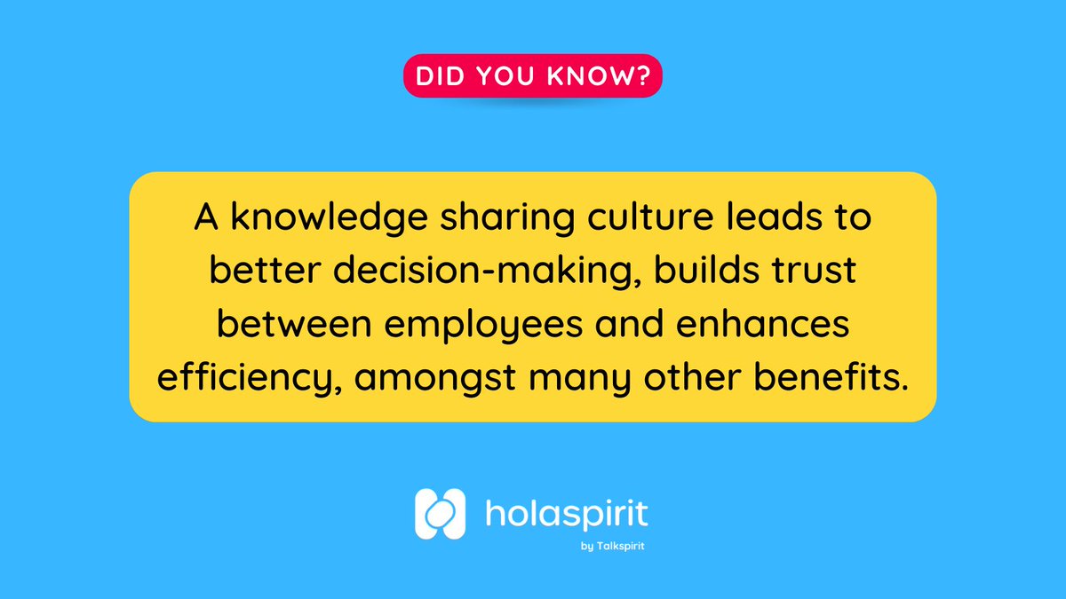 Are you trying to create an environment where employees are comfortable with knowledge sharing? If so, you are right, because the benefits are numerous! We are sharing 5 ways to encourage internal knowledge sharing: urlz.fr/qfC3