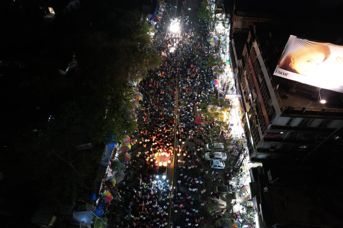 This was Jorhat today ! Unbelievable crowd and energy at HCM Dr @himantabiswa road show today