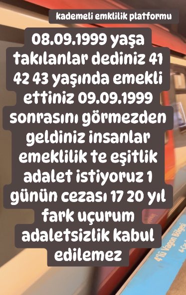 adalet eşitlik mülkün temelidir adil olan mutlaka kazanır görüyoruz duyuyoruz bekliyoruz yaşıtlarim la aramda 17 yıl fark olur mu !kademeli  olarak düzenleme istiyoruz  @RTErdogan @AkParti  
 #KademeyeBaharGelsin