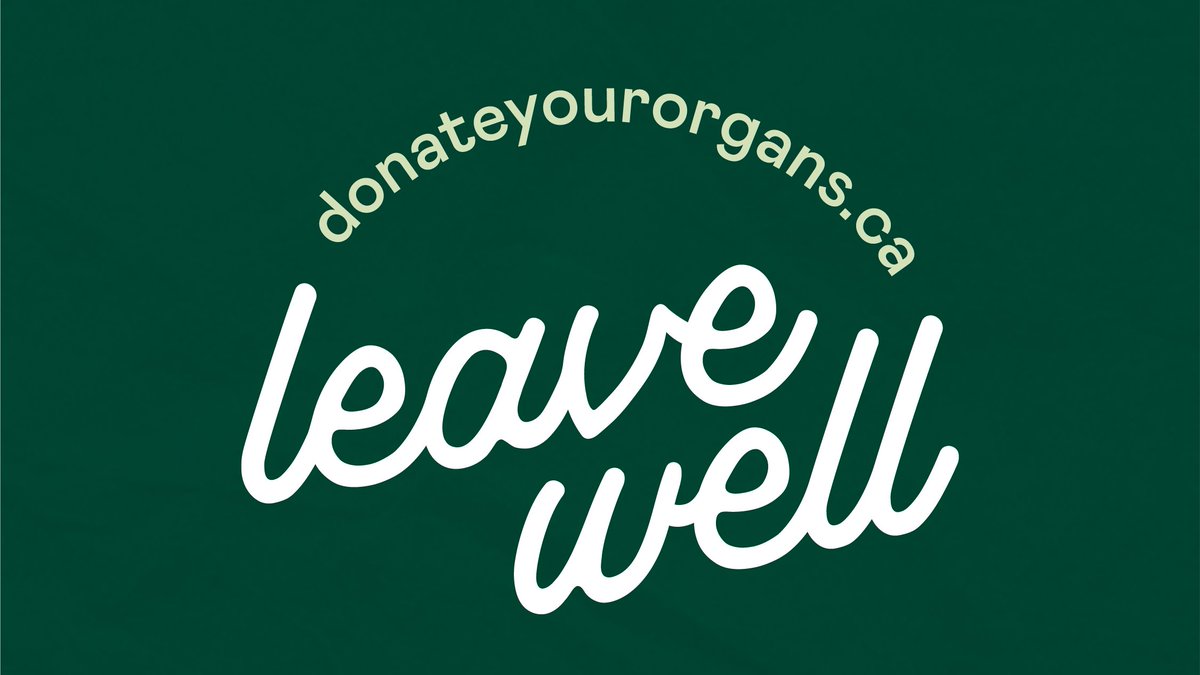 We’re on a mission to get as many Canadians registered – & talking about organ donation – as possible! National Organ & Tissue Donation Awareness Week, April 21 – 27. donateyourorgans.ca #LeaveWell #NOTDAW