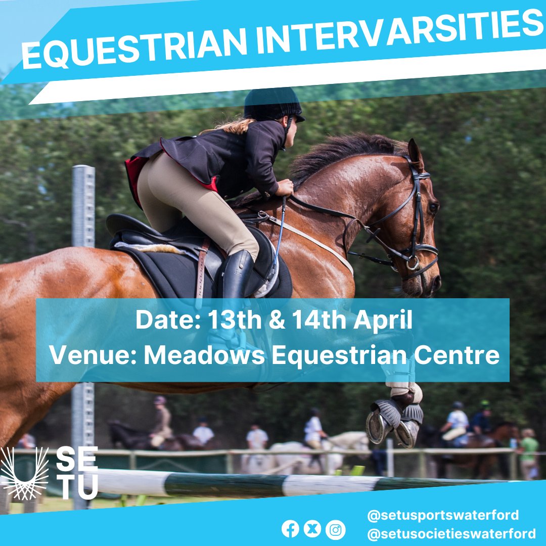 Best of luck to our Equestrian Team who take part in the Equestrian Intervarsities this weekend in the Meadows Equestrian Centre!! Good luck to all involved 👏🏇