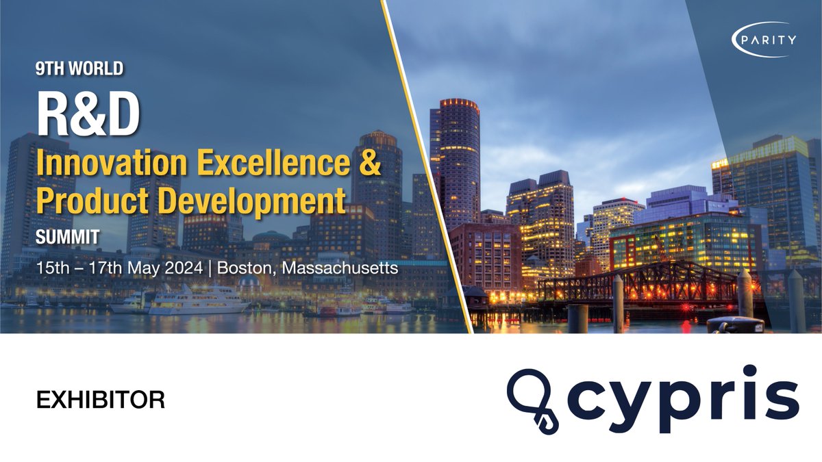 Exciting news! Cypris is attending the R&D Innovation Excellence & Product Development Summit! Explore the latest trends in research, development, & product innovation with us. #cparityevent #cparity #ProductDevelopment #ResearchAndDevelopment #ProductInnovation