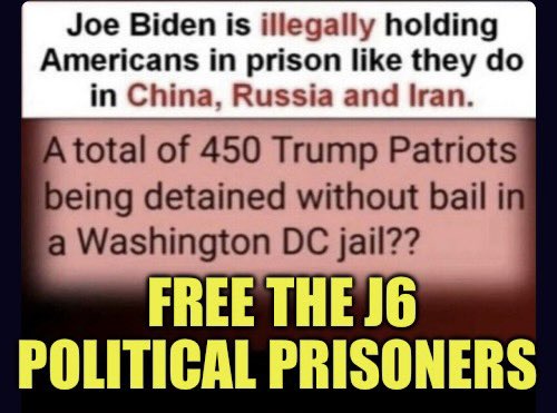 Other protestors have done far worse, Antifa, BLM, etc. they aren’t locked up. One word and one word only- “TRUMP”. If he wasn’t a threat to all their corrupt plans, the J6’ers would not be in jail being held hostage. Plain and simple. Who know this is the truth? 🙋‍♂️