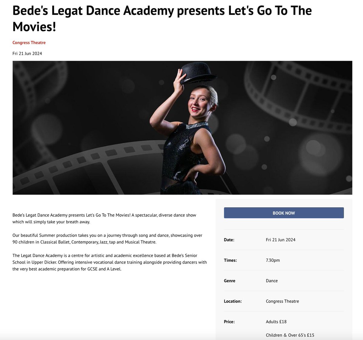 Tickets are now on sale!!!!!!! The countdown is on, 10 weeks today! Head to eastbournetheatres.co.uk/events/bedesle… or phone the box office on 01323 412000 to book your tickets. #bedesproud #danceshow bedes.org/legat