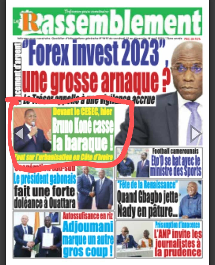 Le discours du Ministre @Bruno_N_Kone  à la #Tribune du Conseil Économique, Social, Environnemental et Culturel de #CI225 sur les enjeux, défis et perspectives de la politique d'#urbanisation en Côte d'Ivoire, à la #UNE de la presse.
#CESEC
#CIV #CIV225