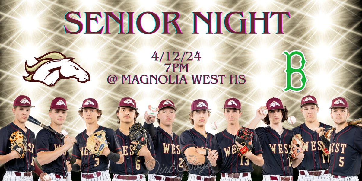 SENIOR NIGHT!!! See you at the ballpark to watch a great game and celebrate our 2024 Senior Mustangs!! It also Youth Night, all little ones with a jersey will get in for FREE!!!