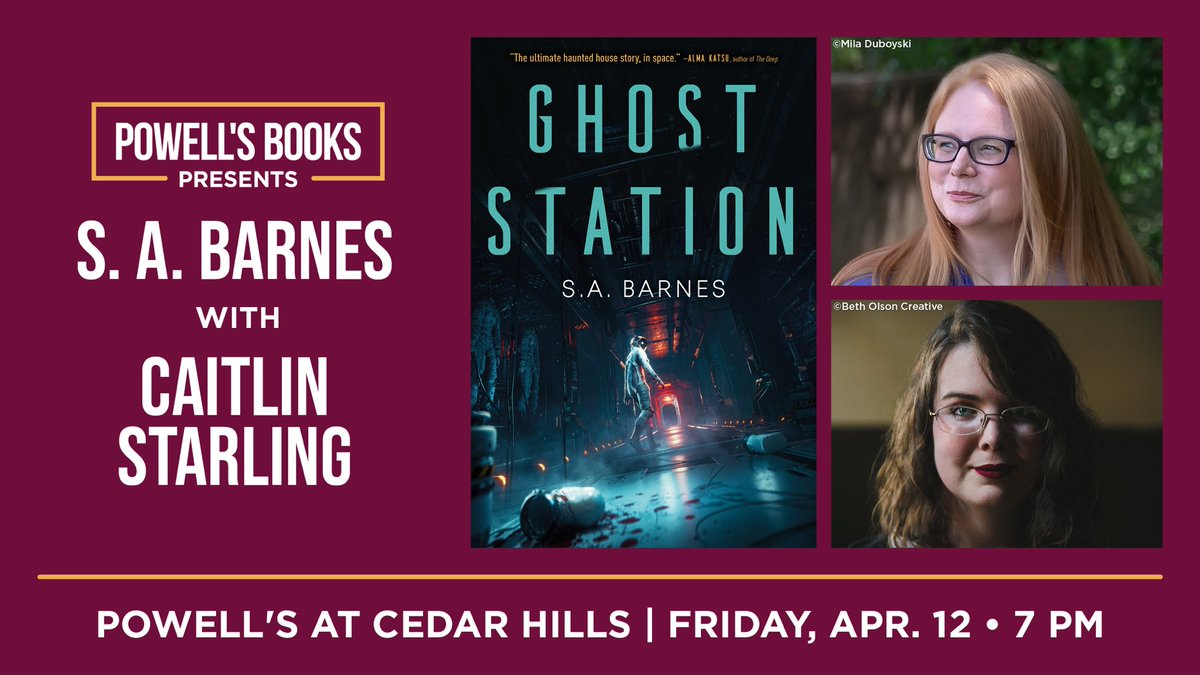 Tonight at @Powells Cedar Hills at 7 pm! @see_starling and I will be discussing all things scifi horror. Join us! ❤️