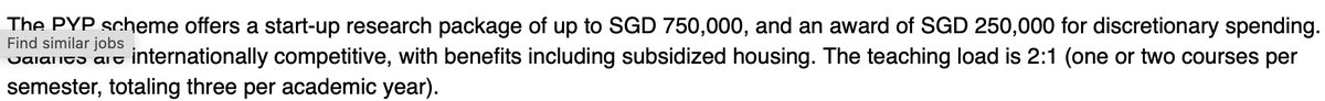 Mindbogglingly good research support for a humanities job. I don't think I've ever seen anything like this. Over half a million USD in startup research funding and a 2/1 load.