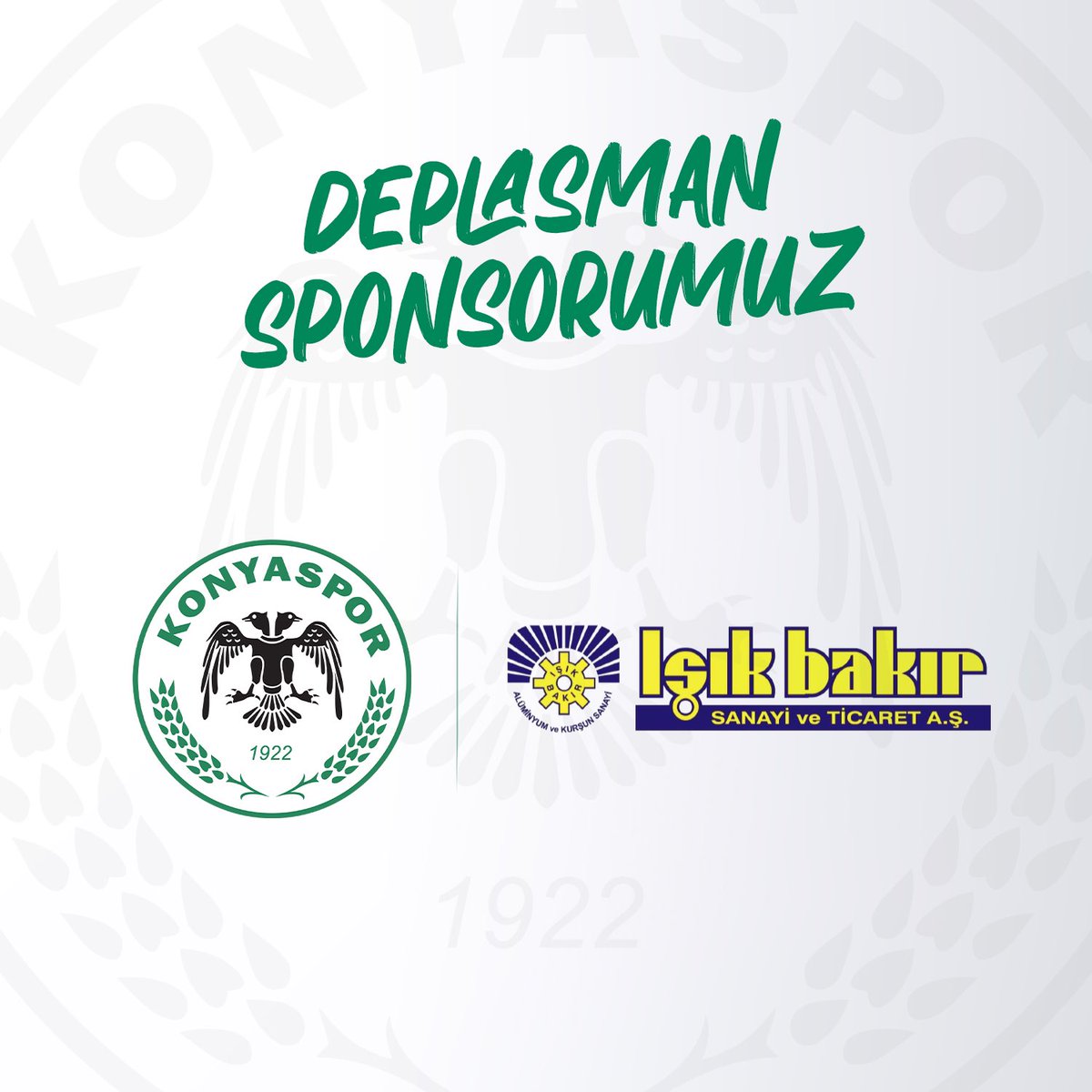 İstanbul’da oynayacağımız Kasımpaşa maçı deplasman sponsorumuz Işık Bakır Sanayi ve Ticaret A.Ş’ye teşekkür ederiz.