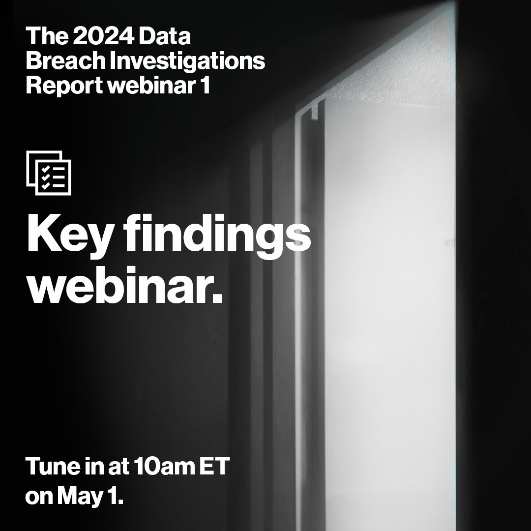 The moment we’ve all been waiting for: the 2024 Data Breach Investigations Report is coming soon. Join the webinar to learn first-hand from the authors of the #DBIR about key findings. Register in the link. #ItsYourVerizon vz.to/4cX5UMe