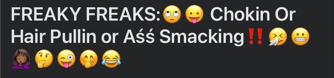 1. Choking  2. Hair Pulling 3. Ass Smacking #freakyfreaks https://t.co/M7ToBHIfWf<a href="/tag/freakyfreaks"class="tags">#freakyfreaks</a>