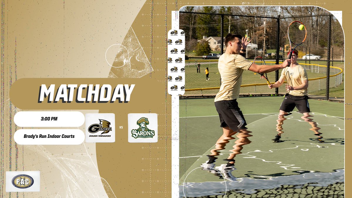 Men's tennis is hosting Franciscan today at Brady's Run Indoor Courts! ⏰3:00 PM 📍Brady's Run Indoor Courts