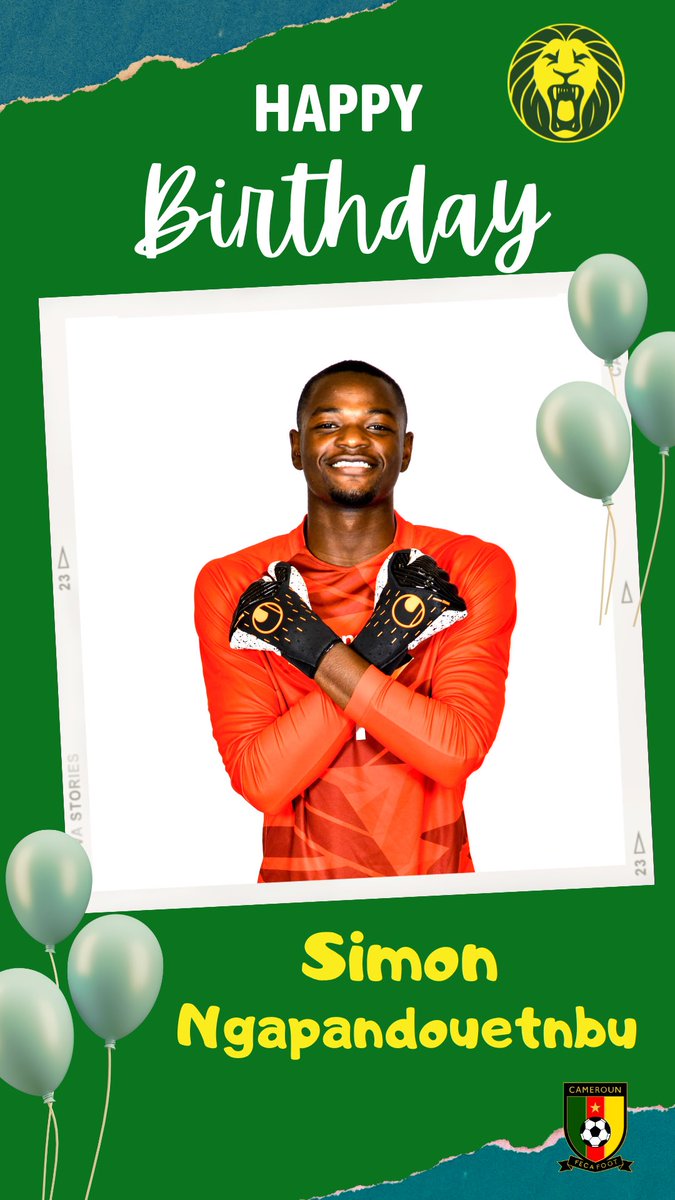 🇨🇲 | Time for celebration 🎉 #IndomitableLions goalkeeper Simon Ngapandouetnbu turned 2️⃣1️⃣ today. Happy birthday #Lion 🦁💚❤️💛🎂🍾