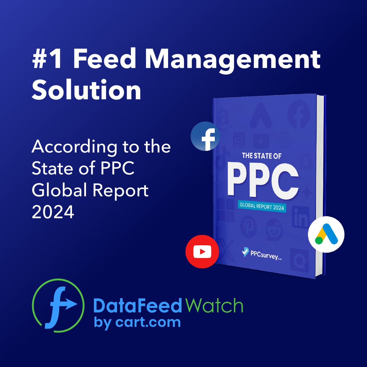 DataFeedWatch by Cart.com was voted the #1 Feed Management Solution in the State of PPC Global Report! 🌐 Huge thank you to everyone who participated and to all of our customers for trusting us with their feeds.🤝 #ppc #ppcsurvey #feedmanagement #PPCGlobalReport