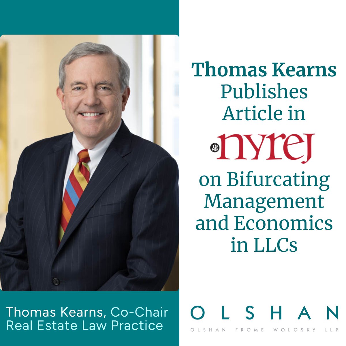 OlshanLaw's tweet image. Read the new @OlshanLaw Real Estate Law blog post by Co-Chair of Olshan’s Real Estate Law practice @TDKearns, &quot;Thomas Kearns Publishes Article in @NYREJ on Bifurcating Management and Economics in LLCs&quot;
#OlshanLaw #LLCs #RealEstateLaw

lnkd.in/ea-CKtk3