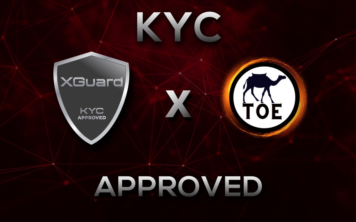 🔐 XGuard KYC | approved 

<a href="/cameltoecan/">Camel"TOE"Can ™️</a> is officially KYC-approved by XGuard!

Congratulations and welcome to the council 🔗 nestx.io/xguard/camel-t… 🙌 #CronosChain 

To apply for KYC 🔗 forms.zoho.eu/xguard/form/XG…