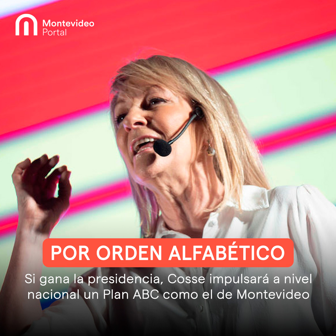 Carolina Cosse prometió que, de ganar la presidencia, su primera medida será instaurar un Plan ABC a nivel nacional, que replique el que impulsó durante su gestión al frente de la Intendencia de #Montevideo.
