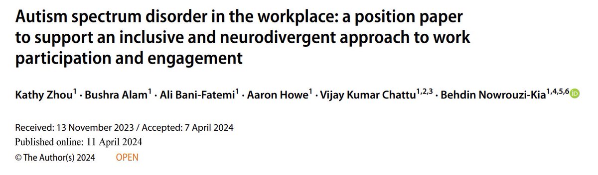 We are excited to share our newly published position paper examining the multifaceted challenges faced by autistic individuals in employment, and our proactive strategies to foster inclusivity and support in the workplace. #AutismAwareness #AutismAcceptance #AutismEmployment