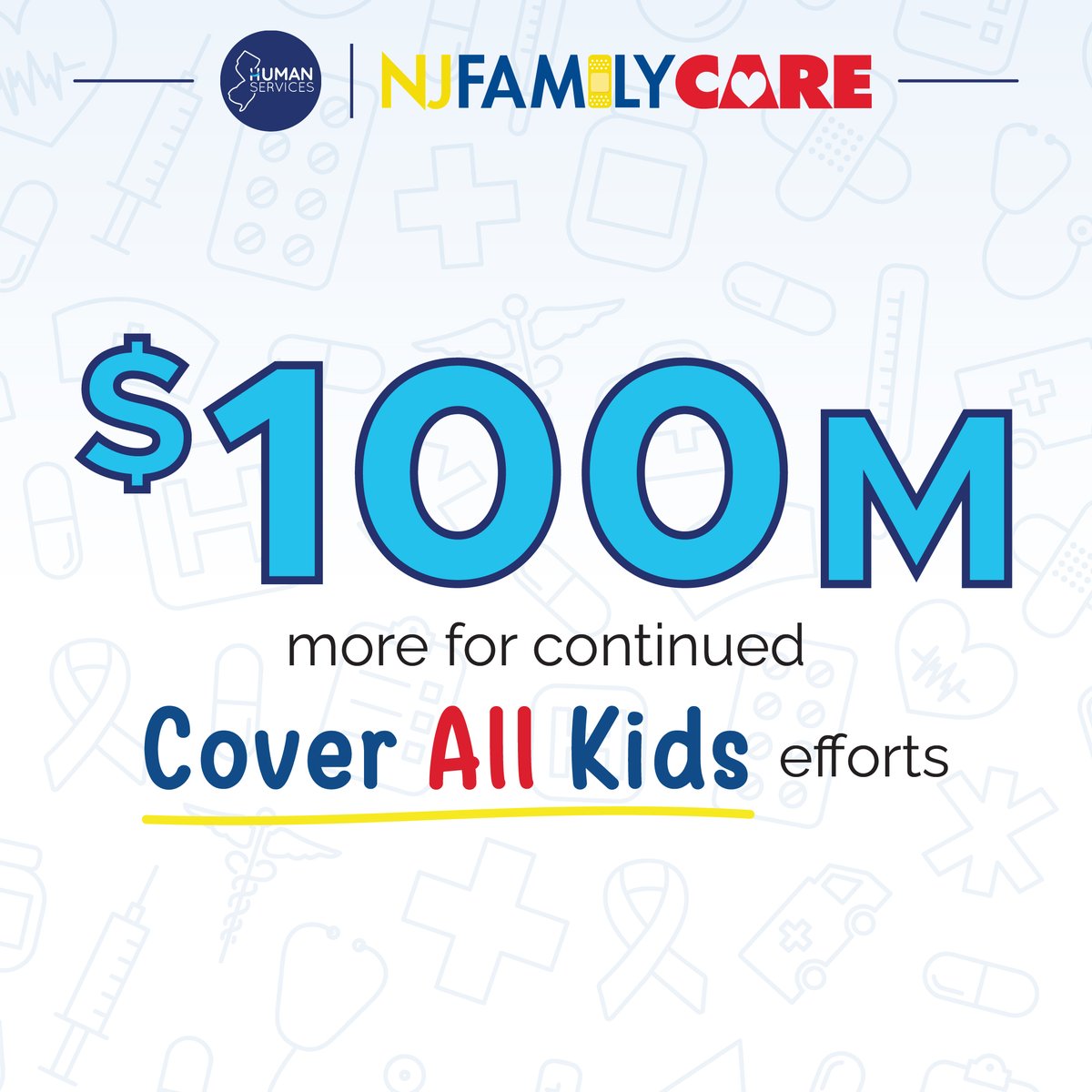 .@GovMurphy’s budget invests $100 million in new funding toward NJ FamilyCare’s Cover All Kids. The program has been successful at getting children access to health care, enrolling more than four times the number of children originally forecast for this stage of its rollout.